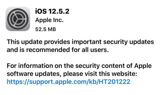 海城苹果手机维修分享iOS12.5.2发布，建议所有老苹果用户安装 